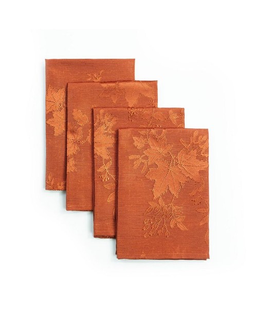 Countryside leaves raised jacquard napkins set of ...