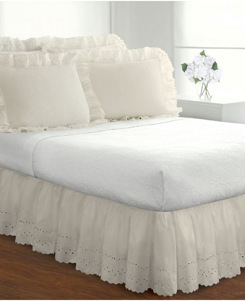 Ruffled Eyelet Twin Bed Skirt