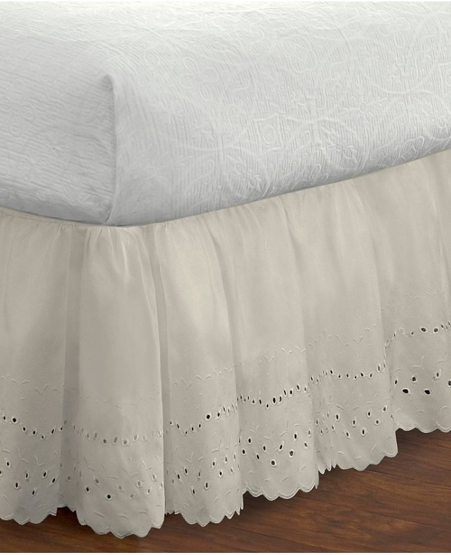 Ruffled Eyelet Twin Bed Skirt