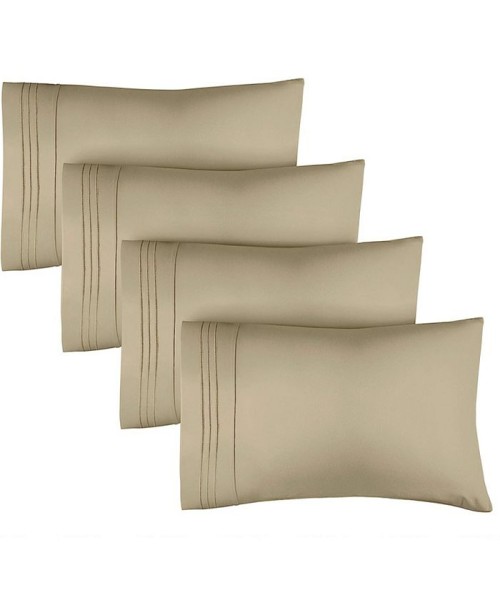 Pillowcase Set of 4 Soft Double Brushed Microfiber...