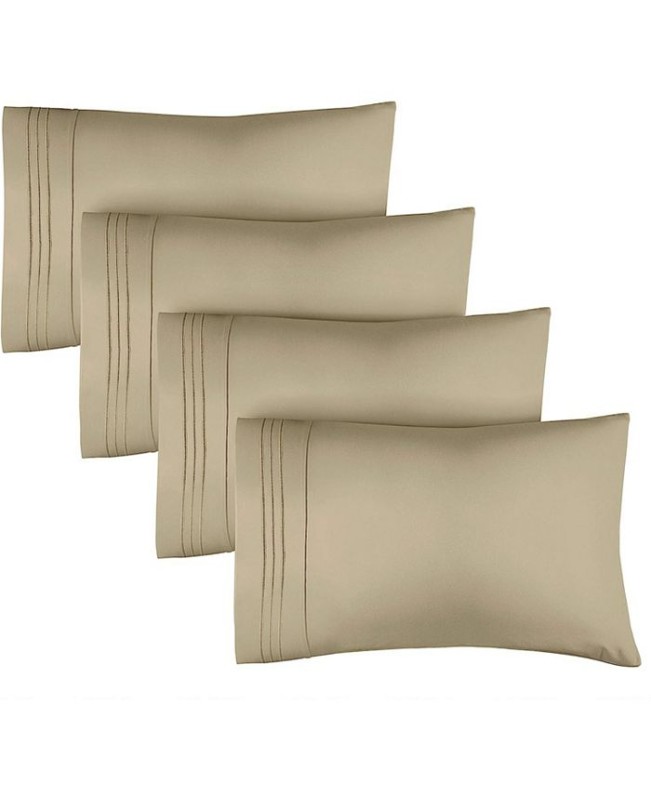 Pillowcase Set of 4 Soft Double Brushed Microfiber - King