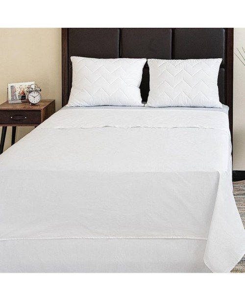 Superity 100% Cotton Flat Sheet White King