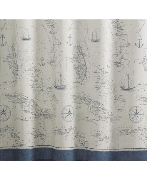 Tommy Bahama Caribbean Sea Cotton Shower Curtain  ...