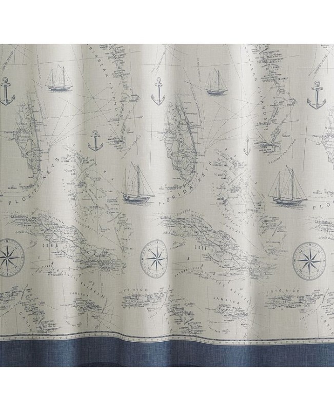 Tommy Bahama Caribbean Sea Cotton Shower Curtain  72