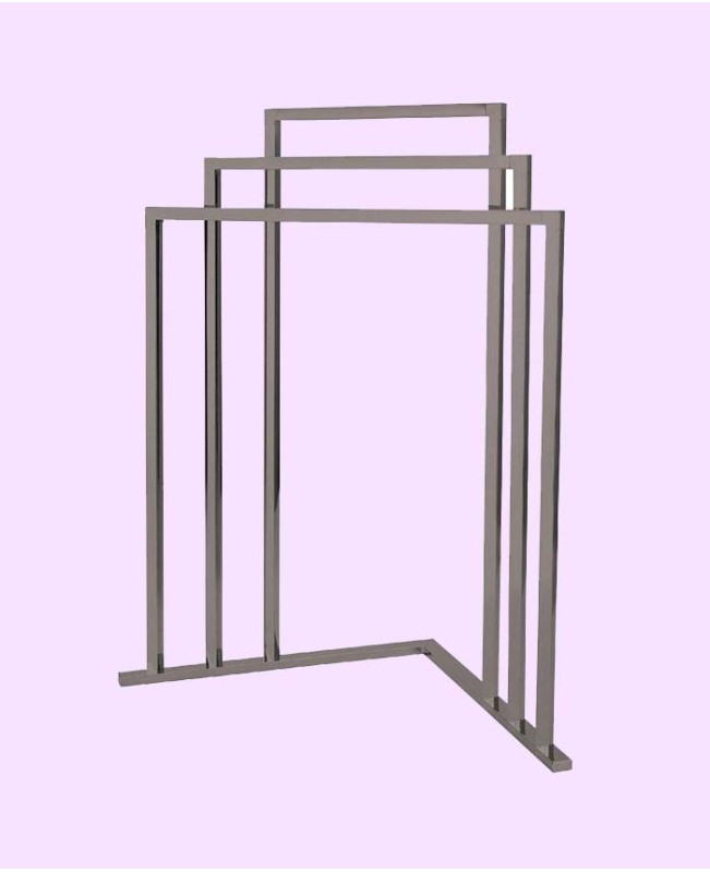 L Shape 3-Tier Steel Construction Corner Towel Rack