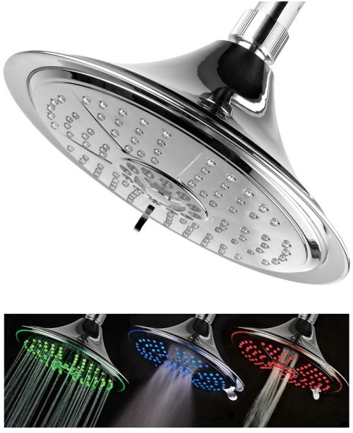 Hotel Spa 8 Inch  5-Setting Rainfall LED Shower He...