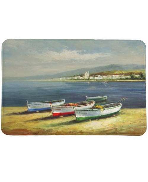 Boats On The Beach Memory Foam Rug