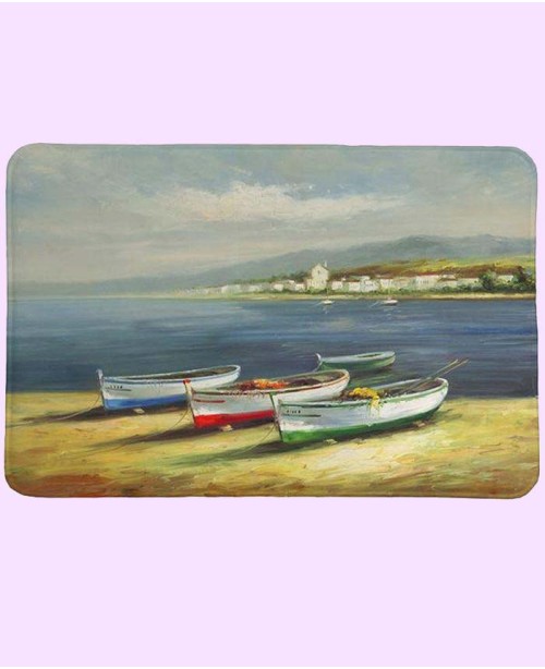 Boats On The Beach Memory Foam Rug