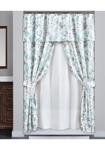 Weeping Flora 16Pc Shower Curtain Set